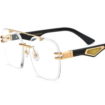 Oversize Buffalo Horn Optical Glasses - Gold Black Horn - MCROONS