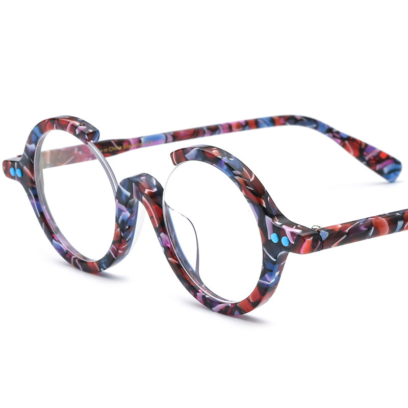 Retro Vintage Acetate Optical Glasses Frame - Blue Multicolour - MCROONS