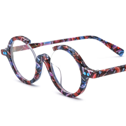Retro Vintage Acetate Optical Glasses Frame - Blue Multicolour - MCROONS