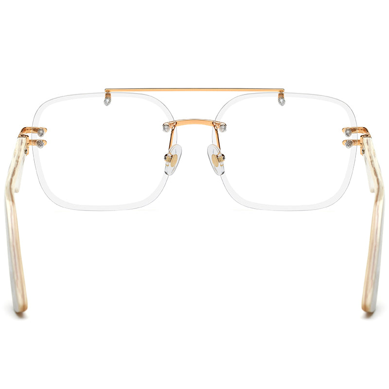 Oversize Buffalo Horn Optical Glasses - MCROONS - folded view