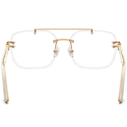 Oversize Buffalo Horn Optical Glasses - MCROONS - folded view