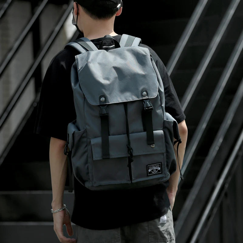 Men Rolltop Laptop Backpack Man Large Capacity Motorcycle Backpack Outdoor Waterproof Rucksack Anti-Theft Travel Backpack