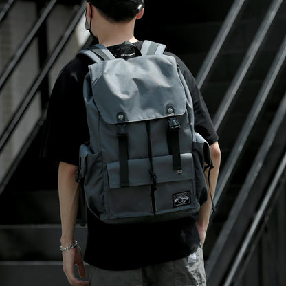 Men Rolltop Laptop Backpack Man Large Capacity Motorcycle Backpack Outdoor Waterproof Rucksack Anti-Theft Travel Backpack