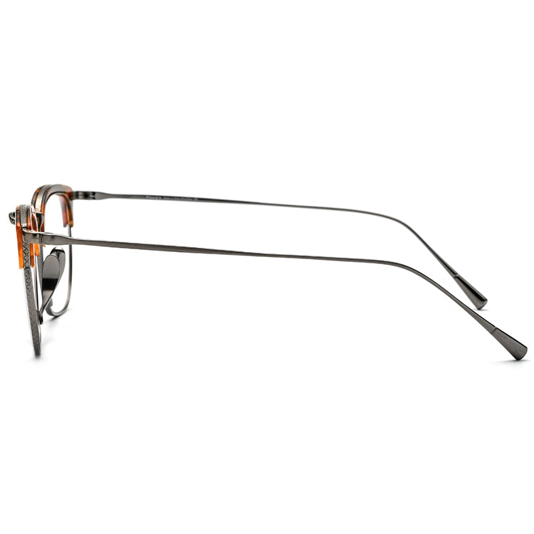 Half-Rim Square Acetate Titanium Optical Glasses Frame - MCROONS - side view