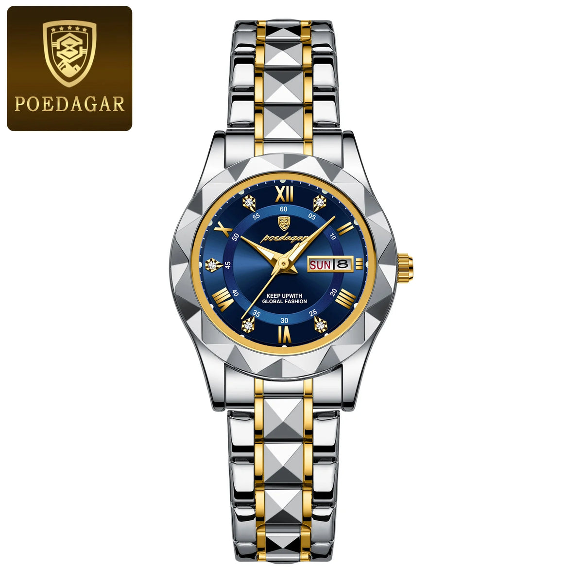Poedagar 306 Women's Luxury Quartz Watch – Stainless Steel Band, Waterproof, Luminous, Date