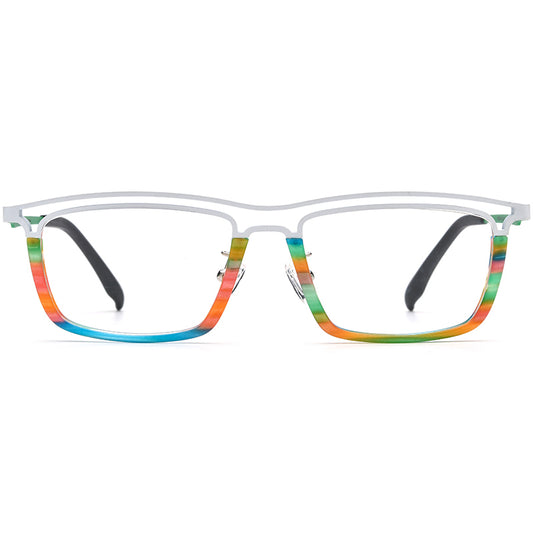 Vintage Square Acetate Titanium Optical Glasses Frame - White - MCROONS