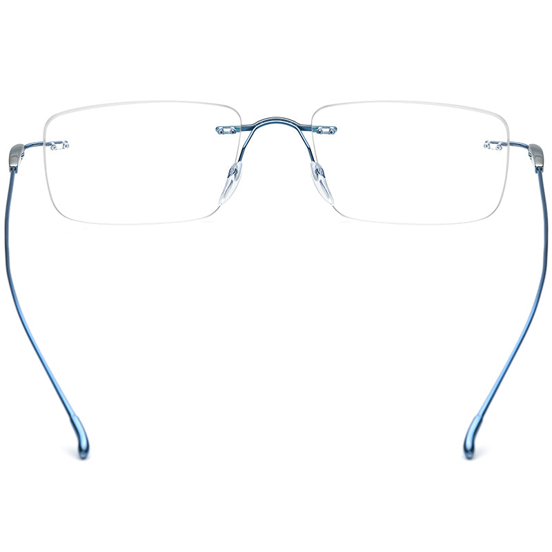 Frameless Square Titanium Optical Glasses - MCROONS - back view