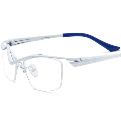 Titanium Semi-Rimless Square Optical Glasses Lightweight - White - MCROONS