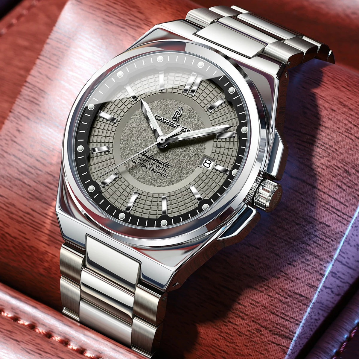 Poedagar C122 Men's Luxury Automatic Mechanical Watch – Stainless Steel Band, Waterproof, Luminous, Date