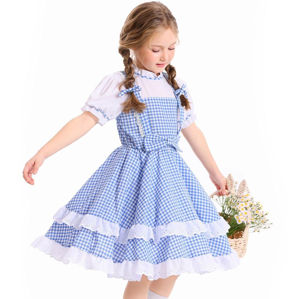 Little Ruby Slipper Farmgirl Girls Halloween Costume Dress