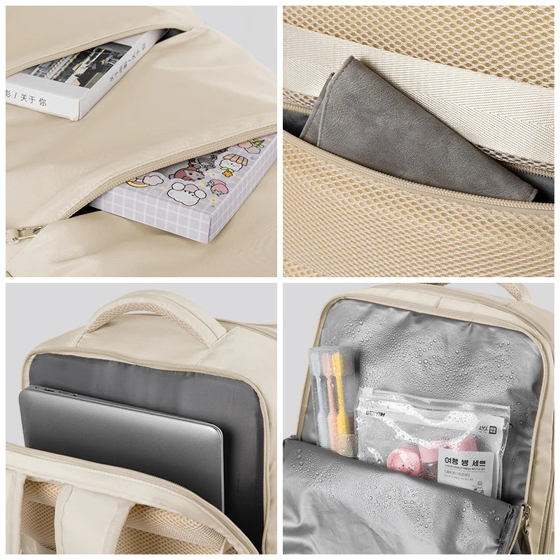 Large-Capacity Outdoor Leisure Travel Zipper Backpack Purple Women Backpack Foldable Multifunction Travel Backpack