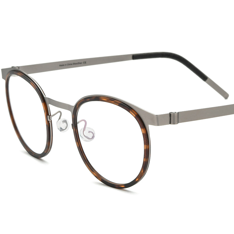 Acetate Round Optical Glasses Frame Vintage - Tortoiseshell - MCROONS
