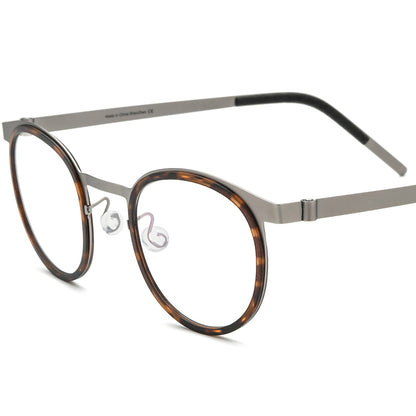Acetate Round Optical Glasses Frame Vintage - Tortoiseshell - MCROONS