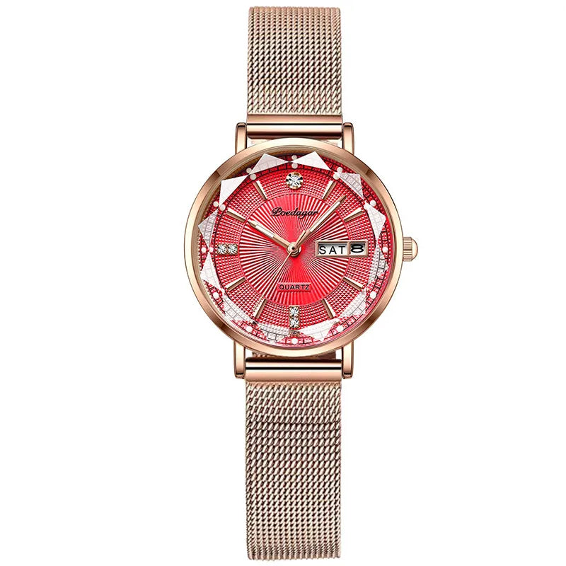 Poedagar 3013 Women's Luxury Quartz Watch – Stainless Steel Band, Waterproof, Date