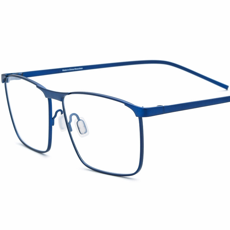 Titanium Square Optical Glasses Frame Lightweight - Blue - MCROONS