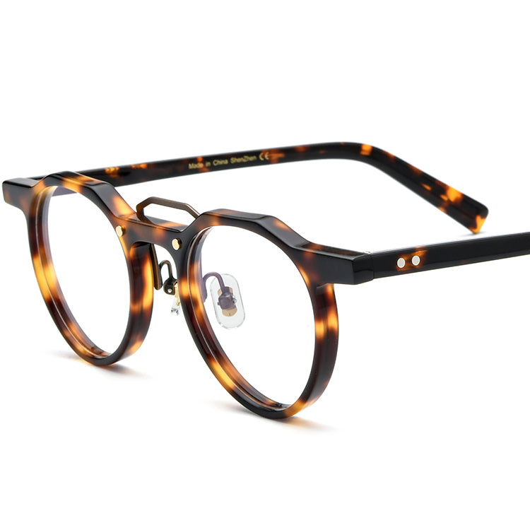 Small Round Acetate Optical Glasses Frame - MCROONS - Tortoiseshell