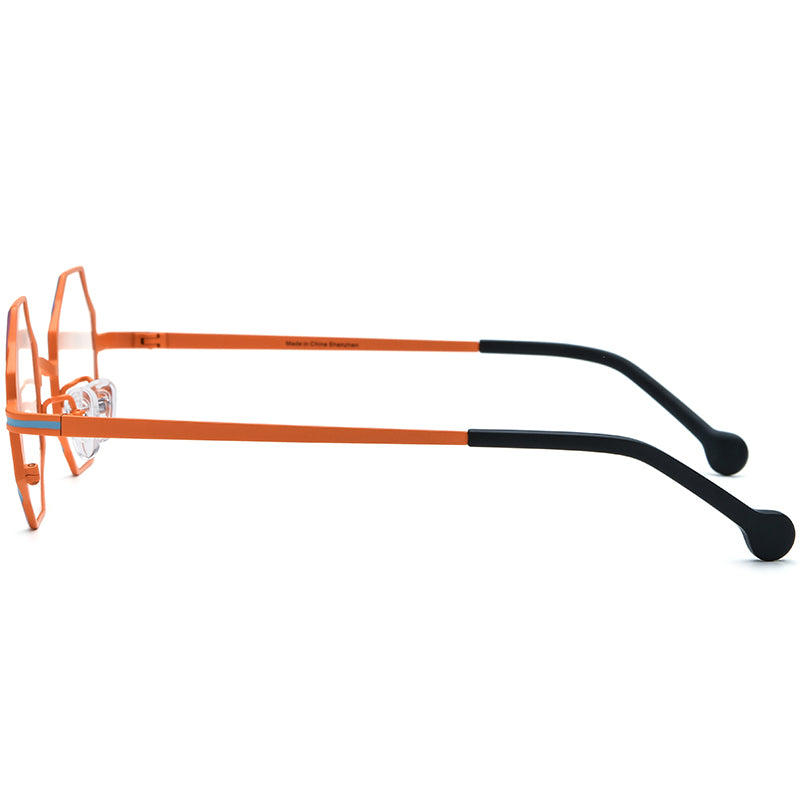 Colourful Titanium Octagon Optical Glasses Frame - MCROONS - side view
