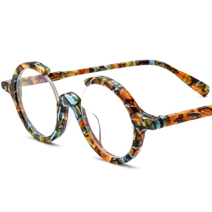 Retro Vintage Acetate Optical Glasses Frame - Yellow Multicolour - MCROONS