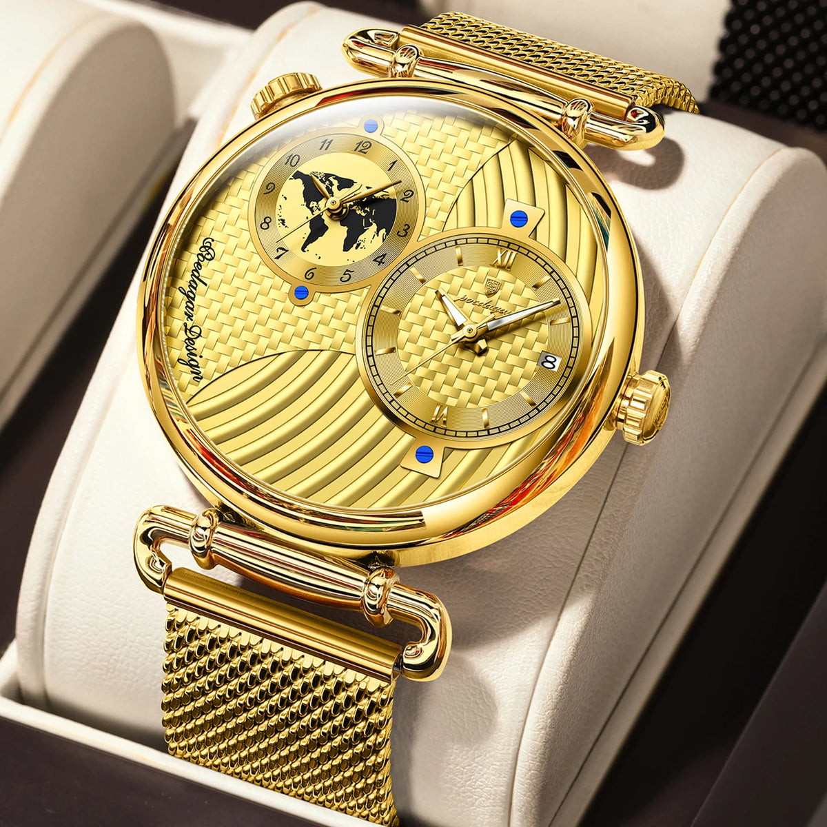 Poedagar 848 Men's Luxury Quartz Watch – Stainless Steel Band, Waterproof, Luminous, Date