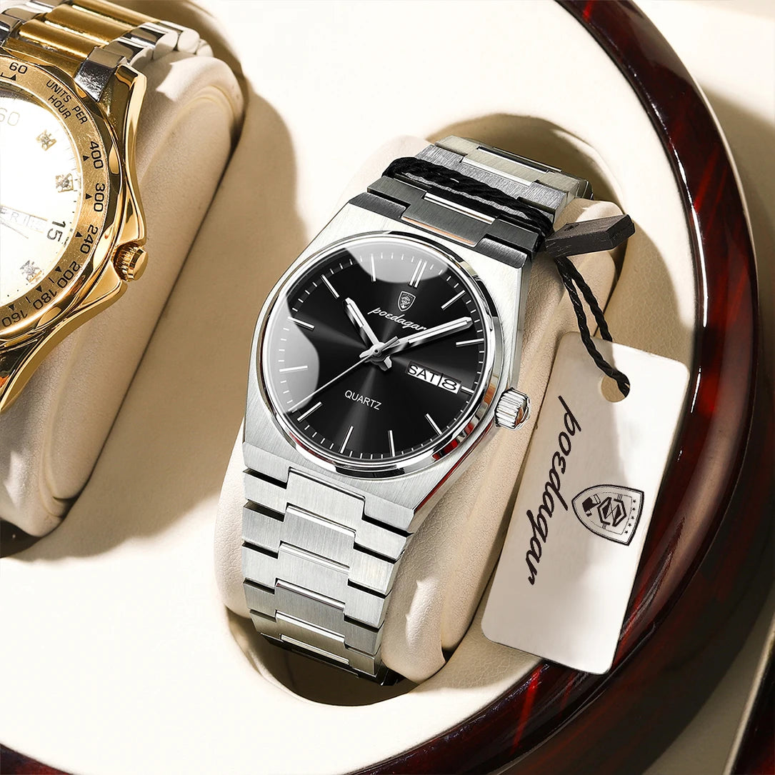 Poedagar 786 Women's Luxury Quartz Watch – Stainless Steel Band, Waterproof, Luminous, Date