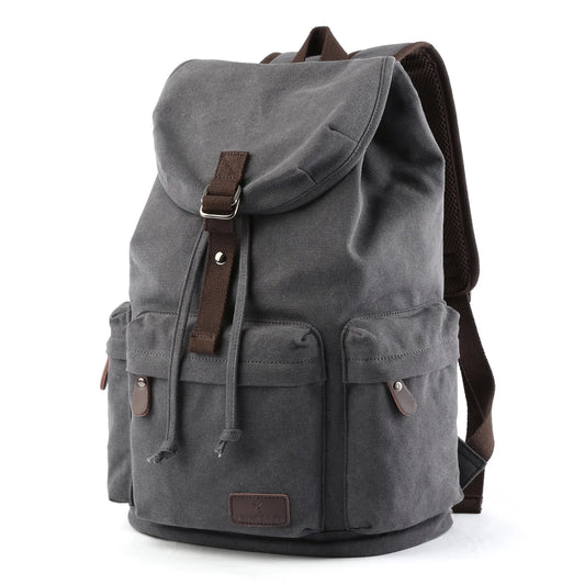 MOYYI Anti-Theft Canvas Bag for Men Outdoor Knapsack Hiking Laptop Backpack