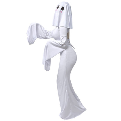 Cute Ghost Cosplay Backless Maxi Dress detail