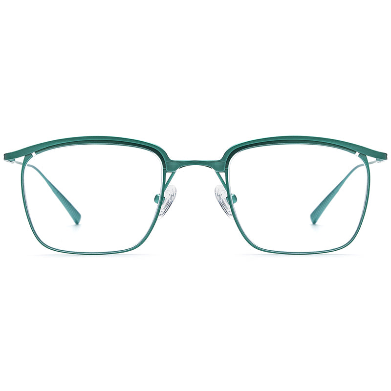 Browline Square Titanium Optical Glasses Frame - MCROONS - front view
