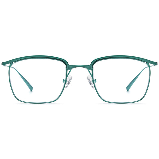 Browline Square Titanium Optical Glasses Frame - MCROONS - front view
