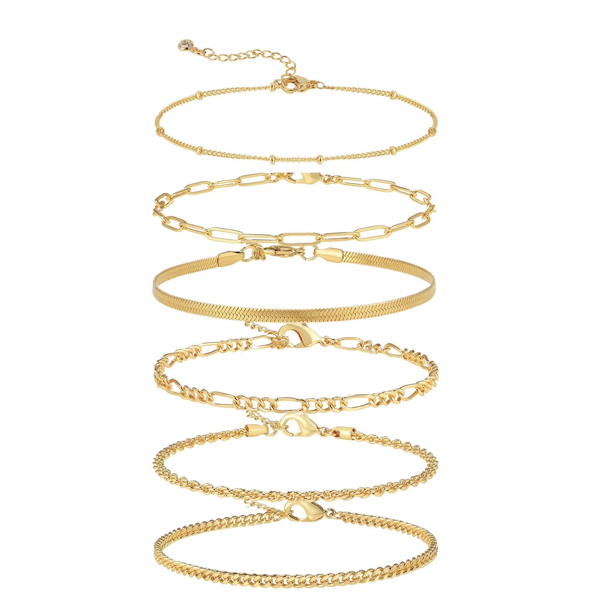 Multy Layer Summer Women'S Ankle Bracelet Fashion 18K Gold Plated Alloy Dainty Jewelry Foot Chain Anklet for Women A0136
