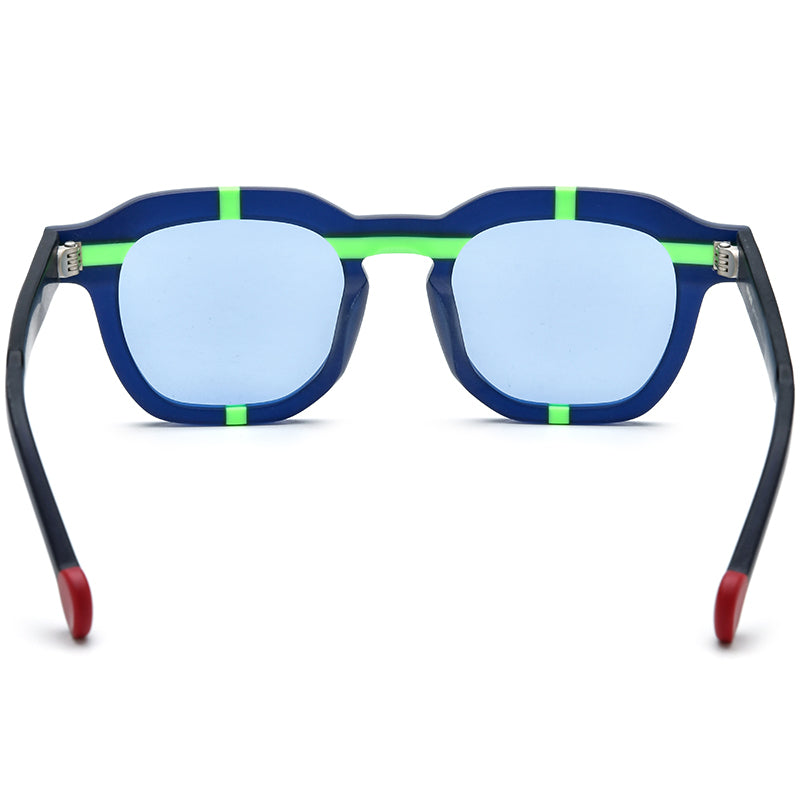 Playful Colour-Pop Acetate Square Polarized Sunglasses - MCROONS - back view