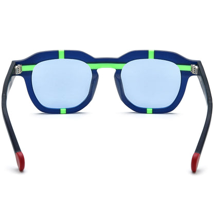 Playful Colour-Pop Acetate Square Polarized Sunglasses - MCROONS - back view