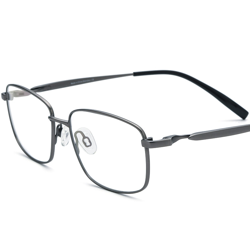 Titanium Square Optical Glasses Frame Classic - Gray - MCROONS