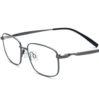 Pure Titanium Square Optical Glasses Frame - Gray - MCROONS