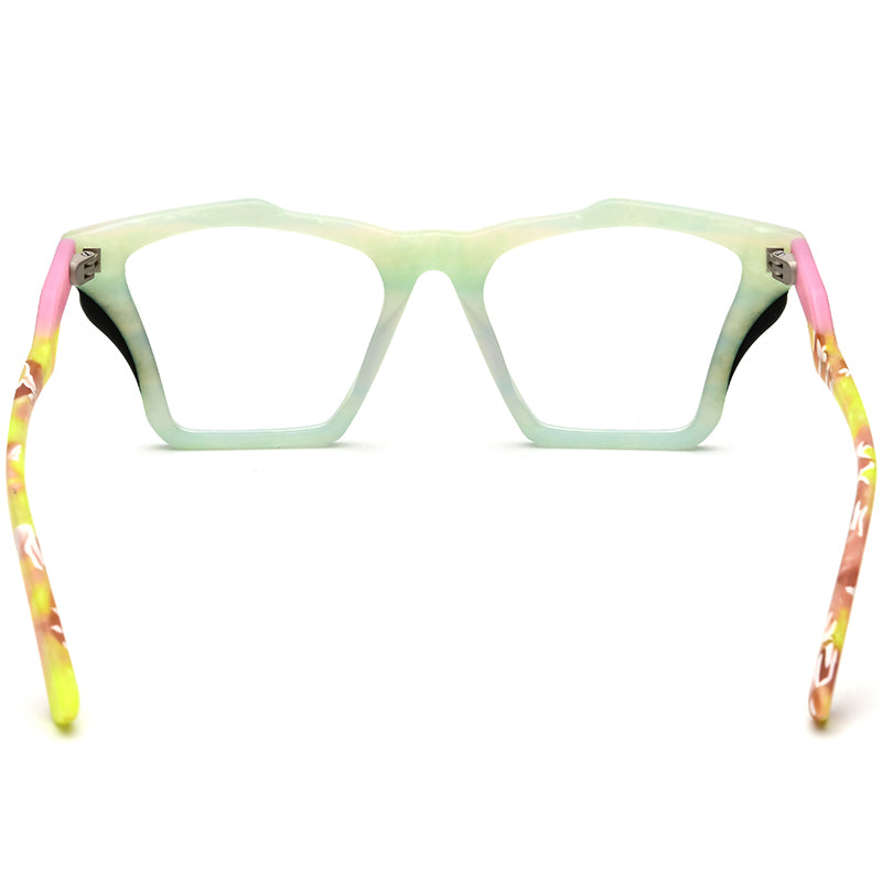 Retro Cat Eye Acetate Optical Glasses Frame - MCROONS - back view