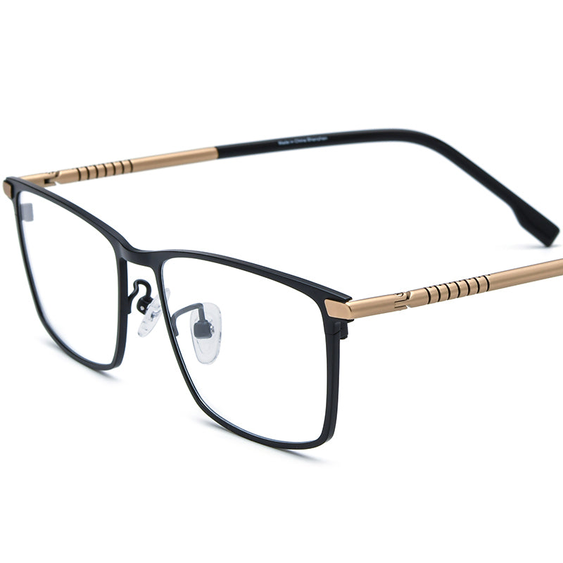 Titanium Square Optical Glasses Frame Two-Tone - MCROONS - Black Gold