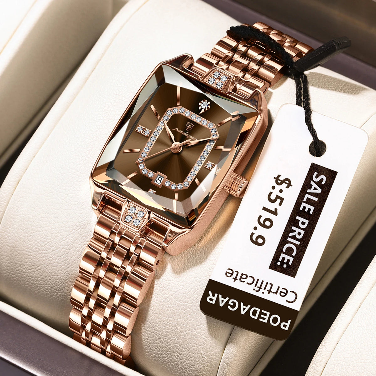 Poedagar 785 Women's Luxury Quartz Watch – Stainless Steel Band, Waterproof, Luminous, Date