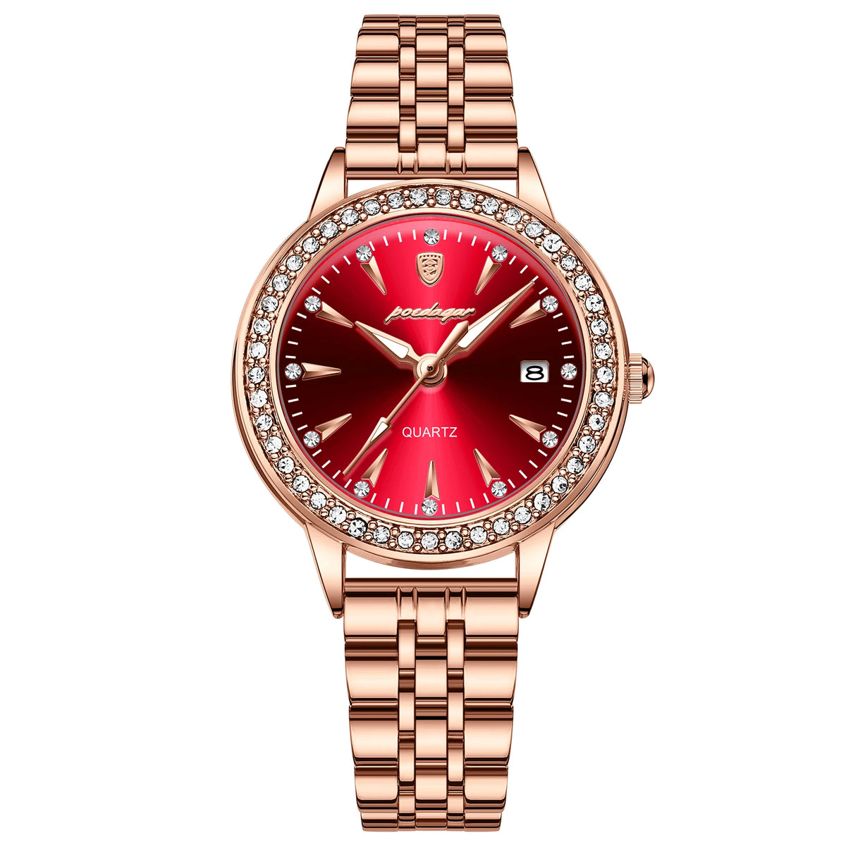 Poedagar 366 Women's Luxury Quartz Watch – Stainless Steel Band, Waterproof, Date