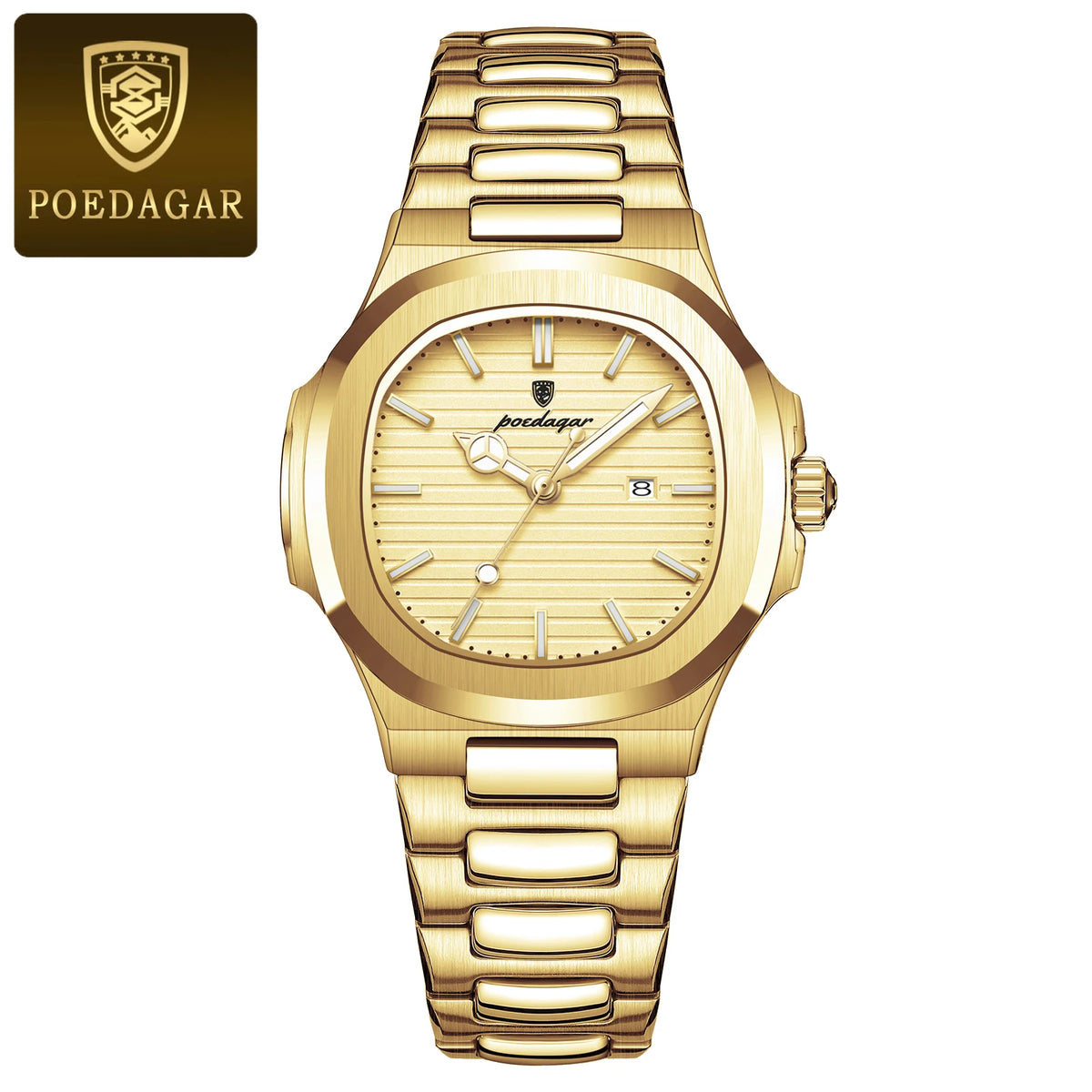 Poedagar 789 Women's Luxury Quartz Watch – Stainless Steel Band, Waterproof, Luminous, Date