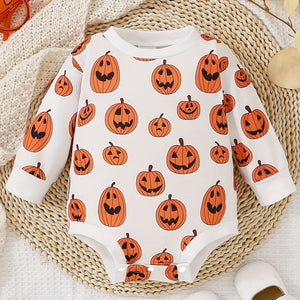 Kids Halloween Pumpkin Playsuit Costume Jumpsuit