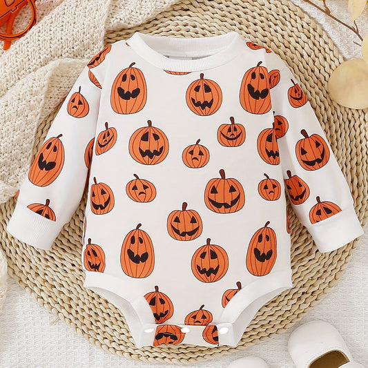 Kids Halloween Pumpkin Playsuit Costume Jumpsuit
