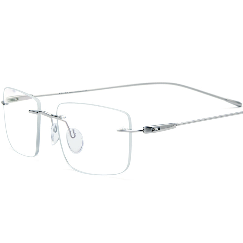 Frameless Square Titanium Optical Glasses - Silver - MCROONS