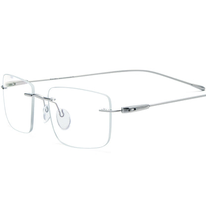 Frameless Square Titanium Optical Glasses - Silver - MCROONS