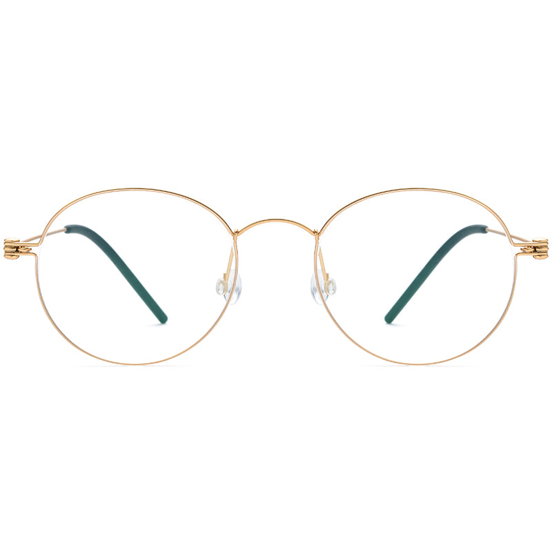 Titanium Round Optical Glasses Screwless - MCROONS - bridge detail