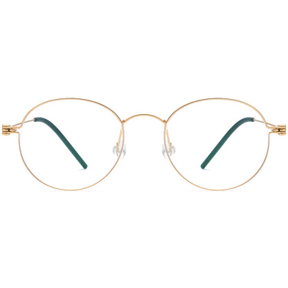 Titanium Round Optical Glasses Screwless - MCROONS - bridge detail