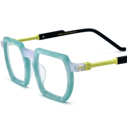 Matte Acetate Square Optical Glasses Frame Multicolour - Matte Light Green - MCROONS