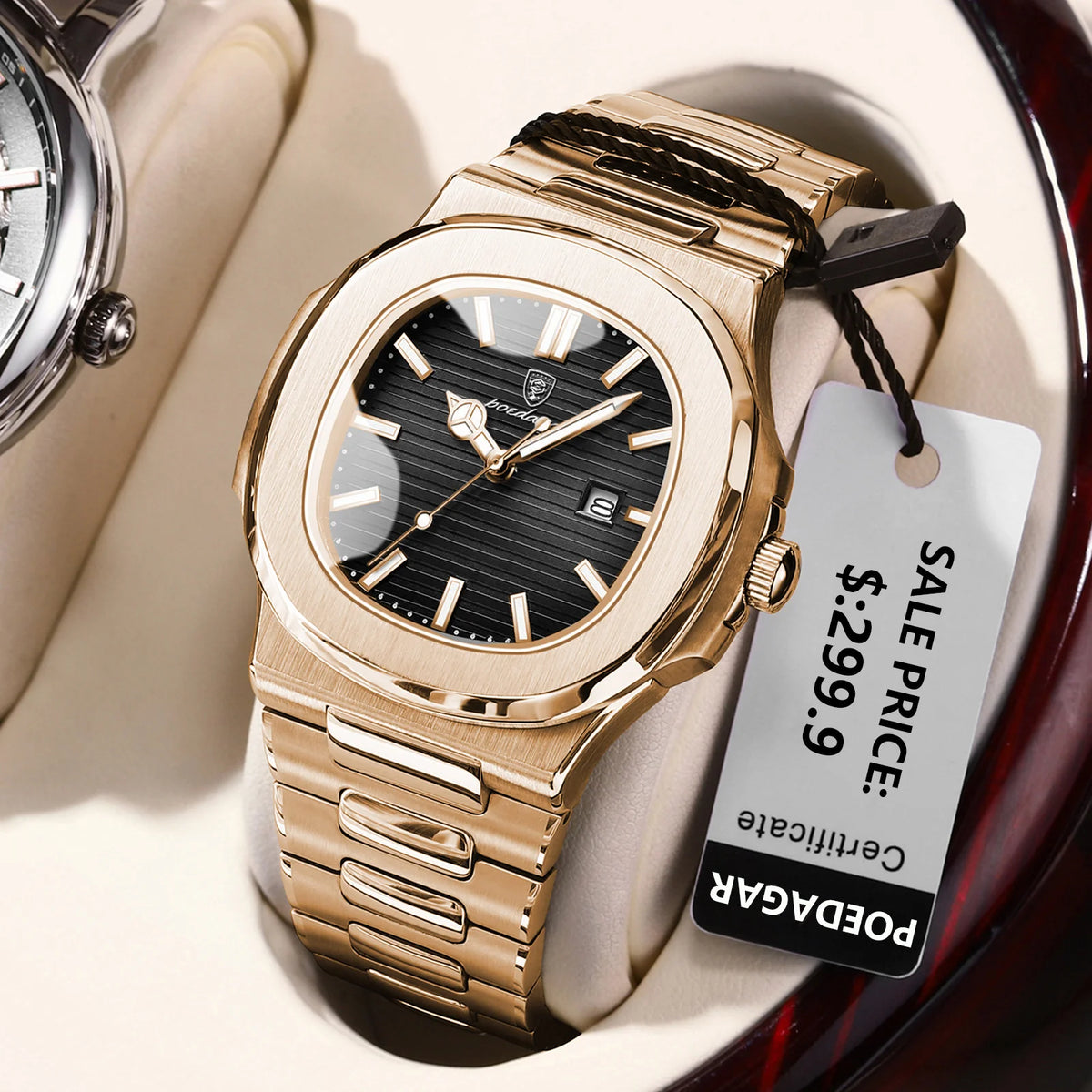 Poedagar 613 Men's Luxury Quartz Watch – Stainless Steel Band, Waterproof, Luminous, Date