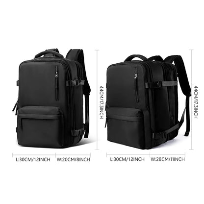Mochilas Extended 40L Black Carry on Backpack Men Business Laptop Travel Backpack