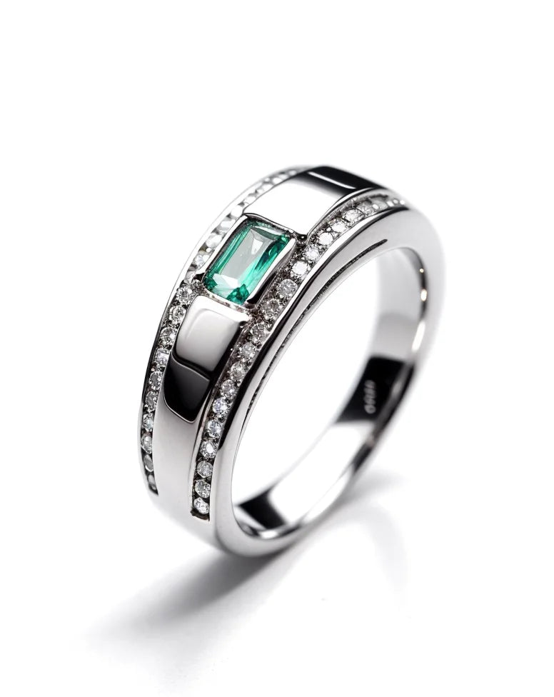 Stylish Rhodium Plated Fine Jewelry for Women Fashionable Rings & Pendants & Charms with Zircon for Parties
