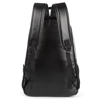 Waterproof PU Leather Bags for Men'S Backpack Bag School Leather Laptop Backpack
