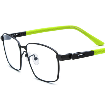Lightweight Pure Titanium Square Optical Glasses Frame - Black - MCROONS